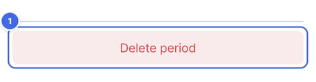 A pricing period's page, with the Delete period button highlighted