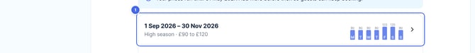Pricing periods on Pricing and fees, with one period highlighted